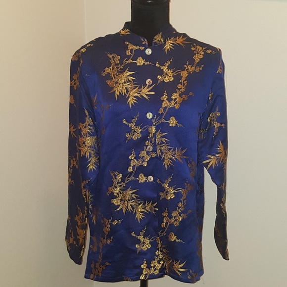 Citron Santa Monica Tops - Citron Santa Monica blue and gold blouse.